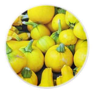 BOUTON DE PORTE EN CÉRAMIQUE L'HIVER JAUNE SUR