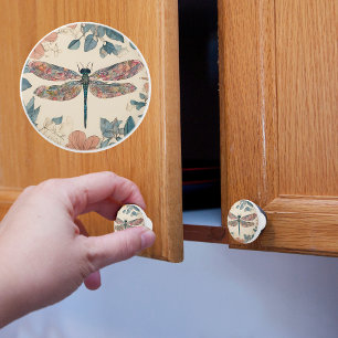 Bouton De Porte En Céramique Libellule Fantaisiste