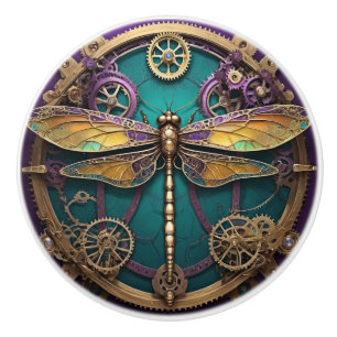 Bouton De Porte En Céramique Libellule Steampunk