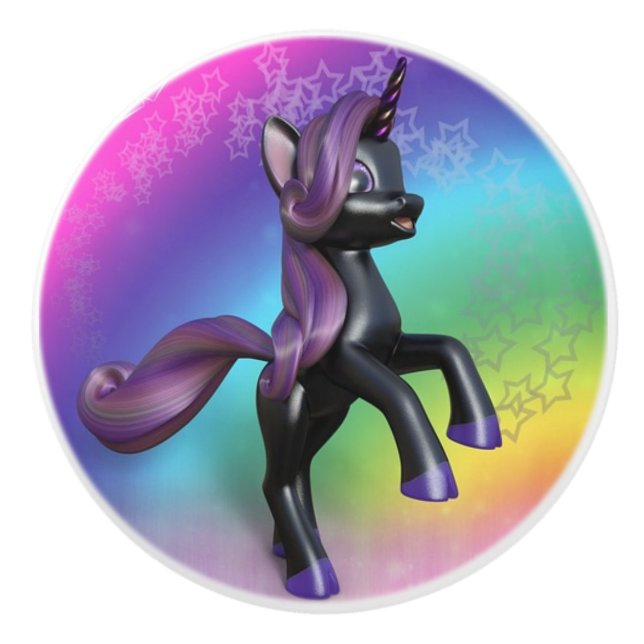 Bouton De Porte En Céramique Licorne (Devant)