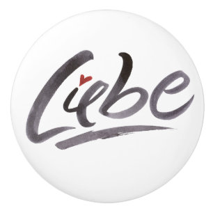 Bouton De Porte En Céramique Liebe Love Hertz Brosse Cœur Calligraphie Mot