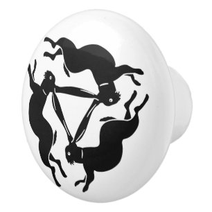 Bouton De Porte En Céramique Lièvre/lapin