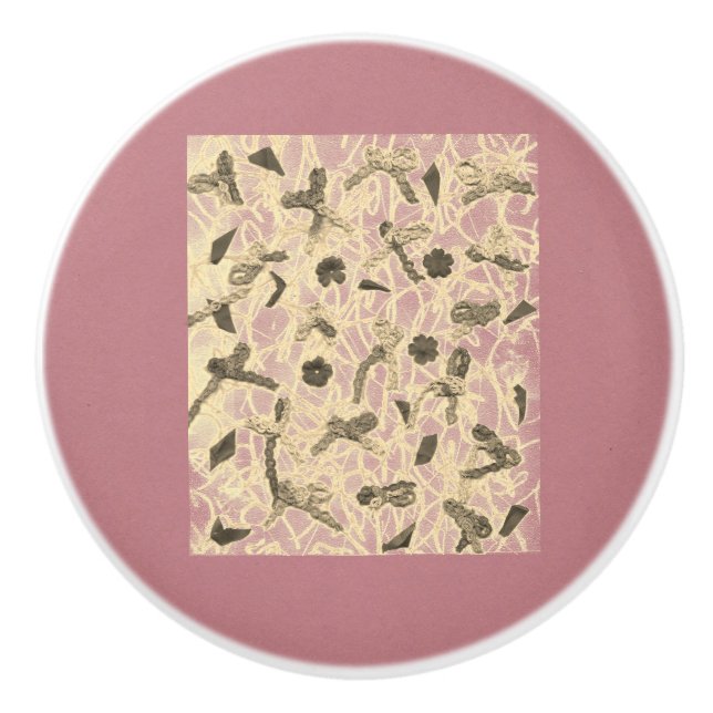 Bouton De Porte En Céramique Lignes flottantes incorporées (Devant)