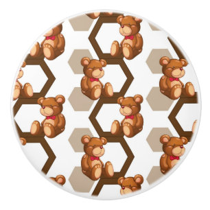 Bouton De Porte En Céramique l'illustration d'une rangée de nounours concernent