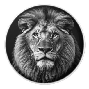 Bouton De Porte En Céramique Lion