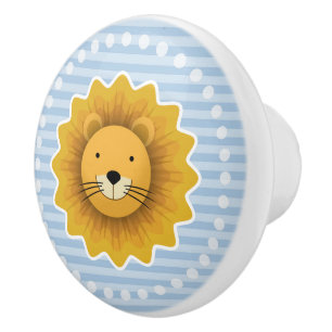 Bouton De Porte En Céramique Lion