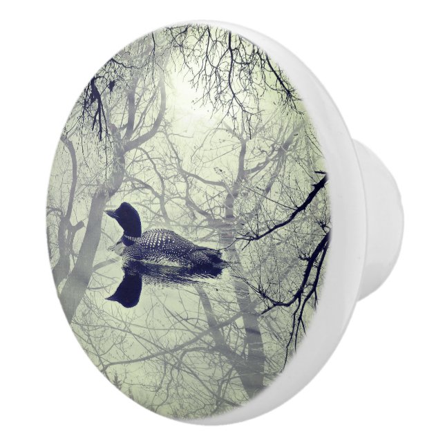 Bouton De Porte En Céramique Lion Abstrait sur un    lakedrawer pull (Droite)