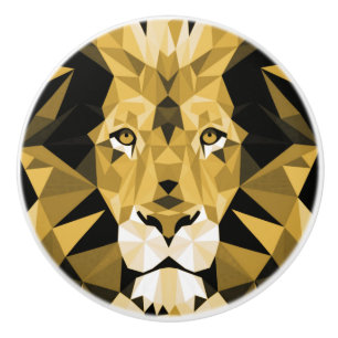 Bouton De Porte En Céramique Lion Brown