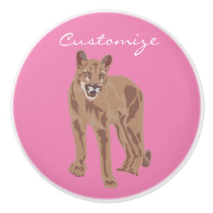 Bouton De Porte En Céramique Lion de la montagne Cougar Puma Thunder_Cove
