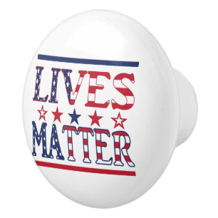 Bouton De Porte En Céramique Lives Matter - Drapeau américain