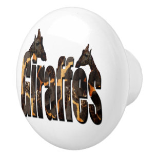 Bouton De Porte En Céramique Logo De Giraffe Et Giraffe,