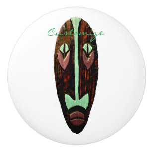 Bouton De Porte En Céramique Long Tonnerre de Masque Tiki