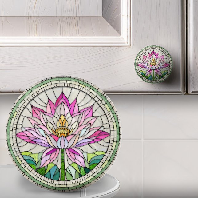 Bouton De Porte En Céramique Lotus Flower Mosaic Art (Créateur téléchargé)