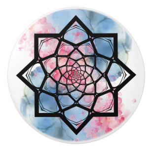 Bouton De Porte En Céramique Lotus Mandala