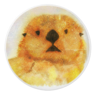 Bouton De Porte En Céramique Loutre