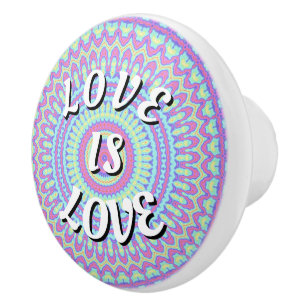 Bouton De Porte En Céramique Love Is Love Fierté