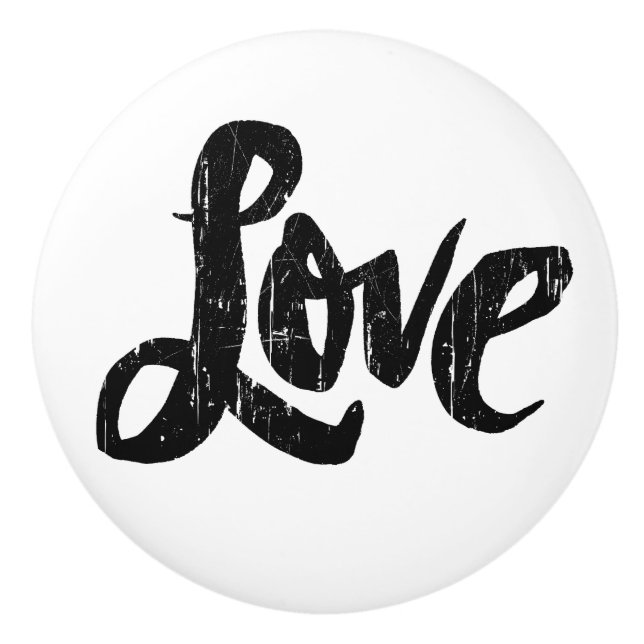 Bouton De Porte En Céramique LOVE Word Letter Hippie Calligraphie Valentine C (Devant)
