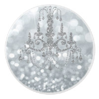 Lustre Argenté Blanc Bokeh Glam Lustre Étincelant