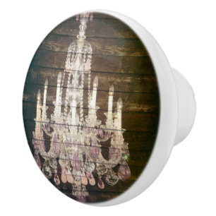 Bouton De Porte En Céramique Lustre vintage rustique en bois de grange chic de