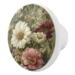 Bouton De Porte En Céramique Luxury Vintage British Classic Countryside Floral