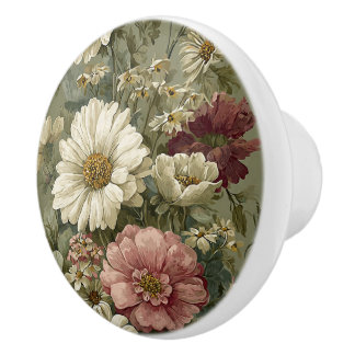 Bouton De Porte En Céramique Luxury Vintage British Classic Countryside Floral