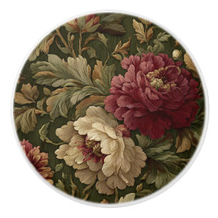 Bouton De Porte En Céramique Luxury Vintage British Intrigate Floral Elegant