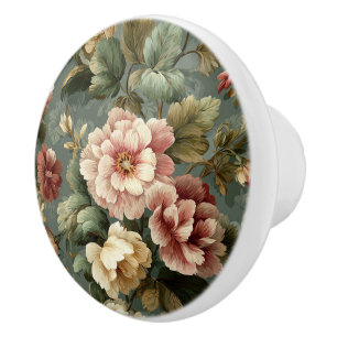 Bouton De Porte En Céramique Luxury Vintage Countryside Floral British Classic 