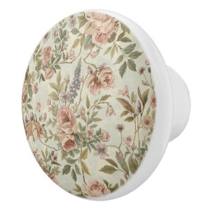 Bouton De Porte En Céramique Luxury Vintage Countryside Floral British Classic 