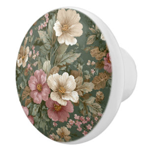 Bouton De Porte En Céramique Luxury Vintage Countryside Floral British Classic
