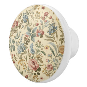 Bouton De Porte En Céramique Luxury Vintage Countryside Floral British Classic 