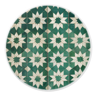 Bouton De Porte En Céramique Luxury Vintage Moroccan Zellige Emerald Green