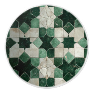Bouton De Porte En Céramique Luxury Vintage Moroccan Zellige Emerald Green