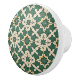 Bouton De Porte En Céramique Luxury Vintage Moroccan Zellige Emerald Green