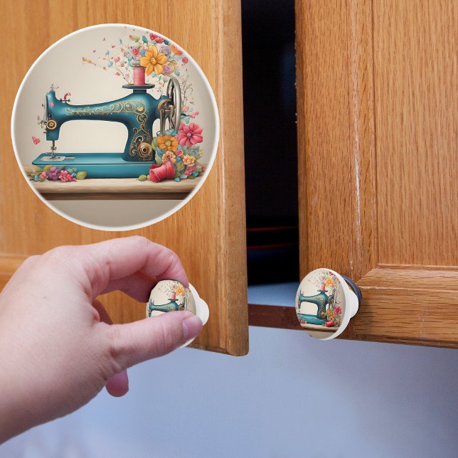 Bouton De Porte En Céramique Machine à coudre antique (Créateur téléchargé)