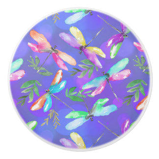 Bouton De Porte En Céramique Magical Dragonflies 2.b Bouton en céramique