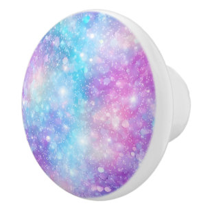 Bouton De Porte En Céramique Magnifique Fond Pailleté Coloré