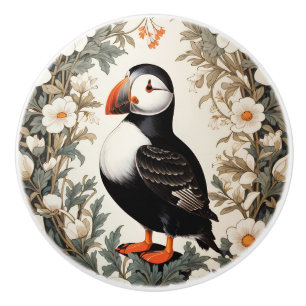 Bouton De Porte En Céramique Magnifiques fleurs blanches vintage de Macareux at