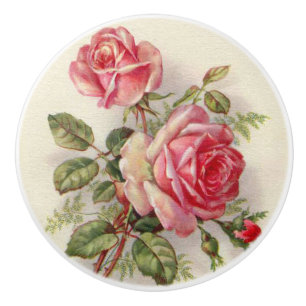 Bouton De Porte En Céramique Maison rose vintage fleurie décoration Céramique K