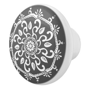 Bouton De Porte En Céramique Manatee Mandala