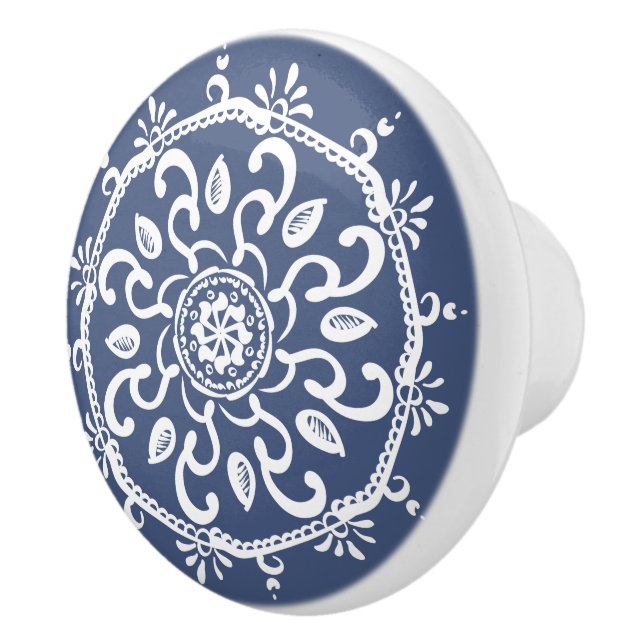 Bouton De Porte En Céramique Mandala (Droite)