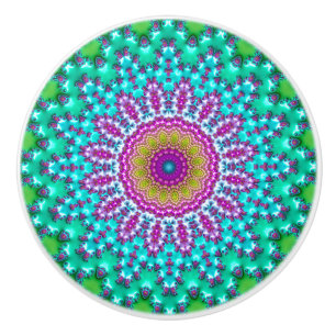 Bouton De Porte En Céramique Mandala 3 fractal