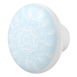 Bouton De Porte En Céramique Mandala arctique