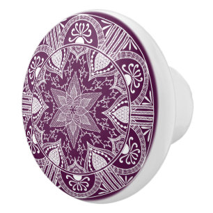 Bouton De Porte En Céramique Mandala Blackberry