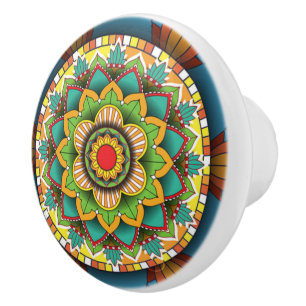 Bouton De Porte En Céramique Mandala Ceramic Knob