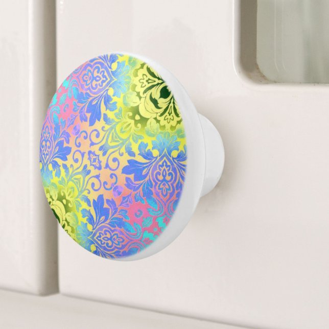 Bouton De Porte En Céramique Mandala chic moderne turquoise aqua bohème (Modern chic mandala turquoise aqua bohemian ceramic knob)