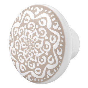 Bouton De Porte En Céramique Mandala en laine