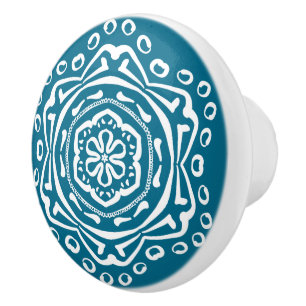 Bouton De Porte En Céramique Mandala Tidepool