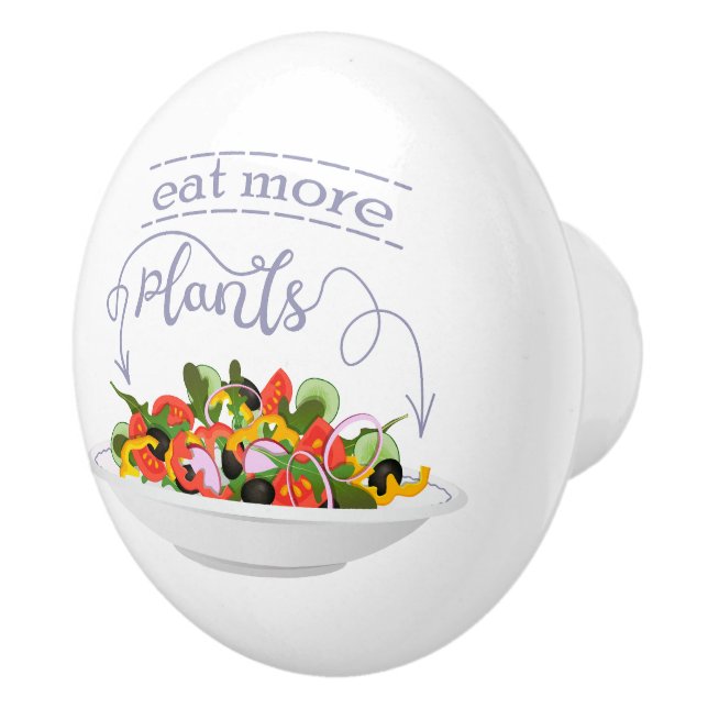 Bouton De Porte En Céramique Mangez plus de plantes frais motivation salade let (Droite)