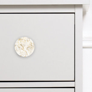 Bouton De Porte En Céramique Marbre blanc et or de luxe