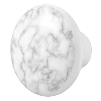Bouton De Porte En Céramique Marbre Motif gris blanc marbré Pierre Arrière - pl